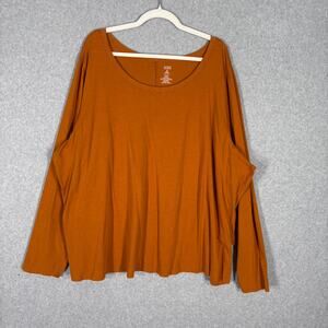 Ana Top 4X Mustard Jersey Knit Stretch Cotton Modal Basic Minimal Soft‎ Everyday